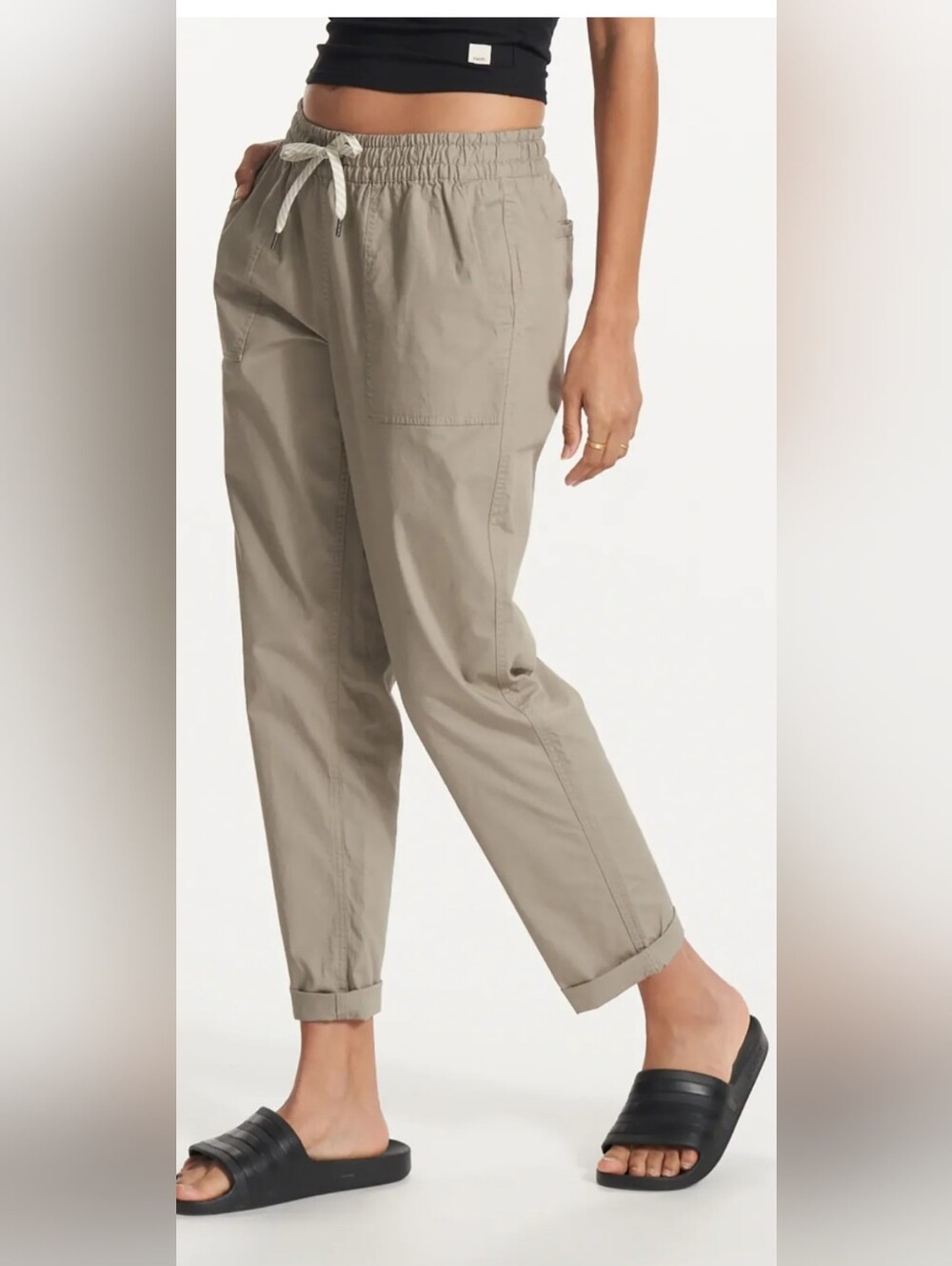 Vuori Women's Drawstring Track Pants in Taupe - Picture 2 of 9